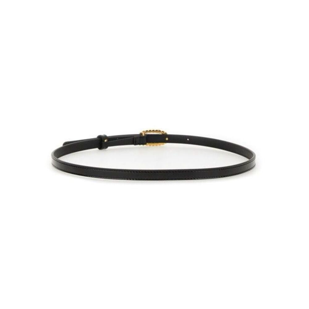 Oval Buckle Patent Leather Belt